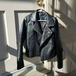French Connection Polyurethane Motorcycle Jacket